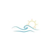 Water waves logo icon design template illustration vector