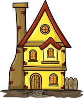 Fairytale old house in retro style vector illustration