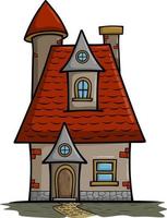 Fairytale old house in retro style vector illustration