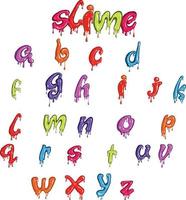Slime colorful small alphabets vector