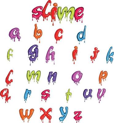 Slime colorful small alphabets