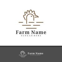 Chicken Farm logo design vector, Creative Chicken Farm logo concepts template illustration. vector