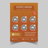 professional food menu flyer template, in A4 size. flyer, banner, and Layout Design. food concept. cafe and restaurant menu, junk food. Pizza, Burger, flyer design, vector