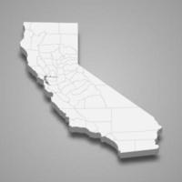 3d map state of United States vector