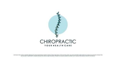 diseño de logotipo quiropráctico para terapia de masaje con vector premium de concepto único