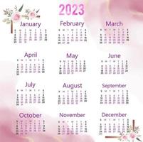 Calendar 2023 Template Design vector