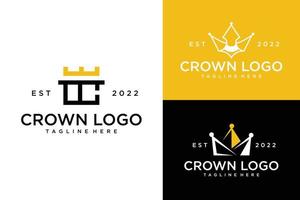 logotipo de la corona real rey reina diseño de logotipo abstracto plantilla vectorial