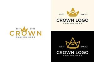 logotipo de la corona real rey reina diseño de logotipo abstracto plantilla vectorial