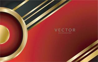 fondo elegante de lujo con círculo dorado y rojo vector