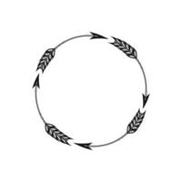 Circle Arrow Monogram Frame Vector