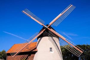 Traditional White Windmill photo