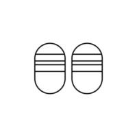 Sandal, Footwear, Slipper, Flip-Flop Thin Line Icon Vector Illustration Logo Template. Suitable For Many Purposes.