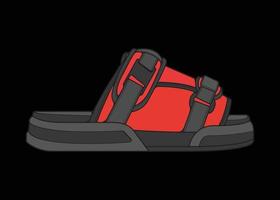 strap sandals multicolor drawing vector, strap sandals in a multicolor style, vector Illustration. with black background