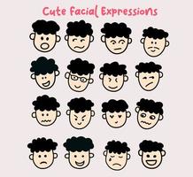 a set of miscellaneous facial expressions vector