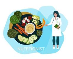 Nutritionist concept. Nutrition therapy. cartoon vector illustration.