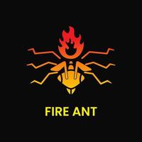 peligroso concepto de logotipo de hormiga de fuego. espacio negativo, estilo moderno, degradado, plano y creativo. rojo y amarillo. adecuado para logotipo, icono, símbolo, mascota y signo vector