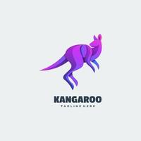 ilustración del logotipo vectorial estilo colorido degradado de canguro. vector