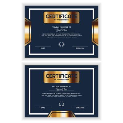 Bundle Creative Golden Certificate of Appreciation Award Template