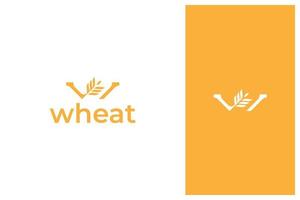 letter w wheat grain logo design vector