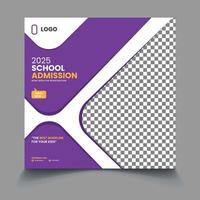 School Admission Social Media Post Template vector