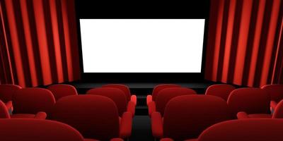 Cinema screen 3D rendering. Cinema mock-up screen. 3D rendering photo