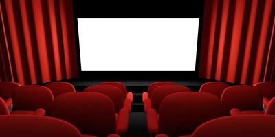 Cinema screen 3D rendering. Cinema mock-up screen. 3D rendering photo