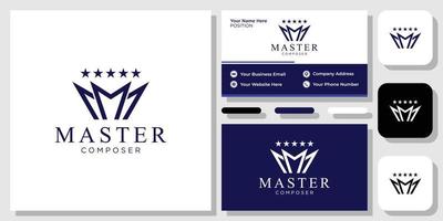 Master Composer music professional concert orchestra symphony with business card template vector