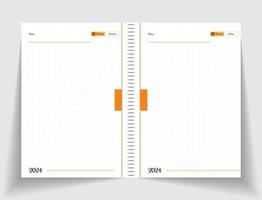 cuaderno de bocetos de cuadrícula de puntos de diseño de página de cuaderno de primavera de página interior de lácteos coloridos vector