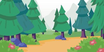 Background Woodland Environment Cartoon Nature Scenery vector