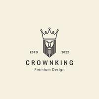 king king head with crown line style retro logo vector icon symbol illustration design