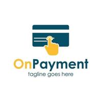 On Payment logo design template with card icon, simple and elegant. perfect for business, mobile, store, card, etc. vector