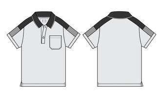 Short sleeve polo shirt vector illustration Grey Color template for baby boys