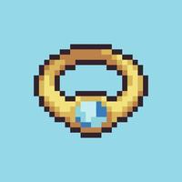 Editable vector ring pixel art illustration for game development, game asset, web asset, graphic design, and printed purpose.