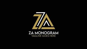 ZA Name Initials Monogram Logo Template vector