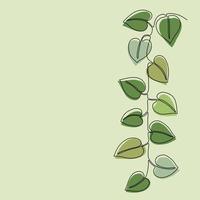 Simplicity ivy continuous freehand drawing. vector