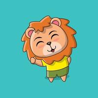 Illustration of a Lion Cub Smiling Cheerfully vector