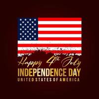 4th of july united states independence day greeting card with star vector