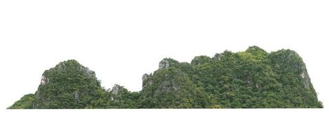 rock mountain hill with  green forest isolate on white background photo