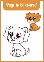 coloring book for kids. cute dog. vector