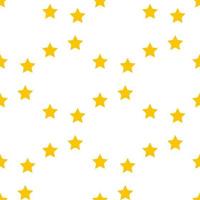 Seamless pattern with simple yellow stars on white background. Vector image.
