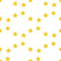 Seamless pattern with simple yellow stars on white background. Vector image.