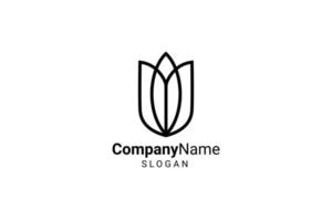 Minimalist flowers logo design template vector