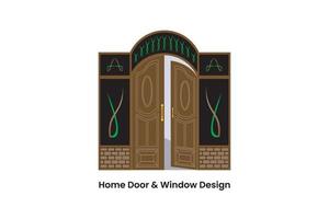 Elegant Home Door and Window Design to design your home vector