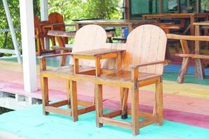 Chairs for sitting outside to get fresh air photo