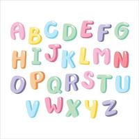 Letra del alfabeto inglés linda dibujada a mano para la decoración de tarjetas de felicitación, letras de fideos, ilustración vectorial vector