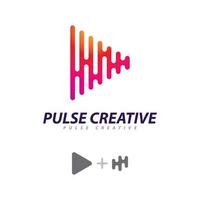 Creative Pulse logo Vector. Unique Sound waves  logo concept design template vector
