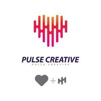 Creative Pulse logo Vector. Unique Sound waves  logo concept design template vector