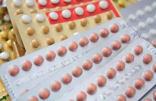 Colorful oral contraceptive pill photo