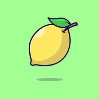 Lemon Fruit Cartoon Icon Illustration vector