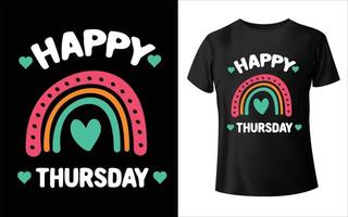 feliz jueves diseño de camiseta nombre de semana diseño de camiseta vector